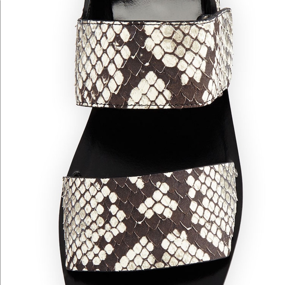 Vince Salina Python-Print Sandal, Black/White - image 5
